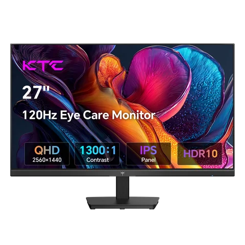 KTC 27 Inch Computer Monitor - QHD (2560 x 1440) Display, Up to 120Hz Monitor, IPS Panel H27D9