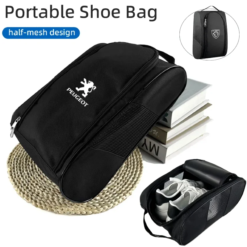 Car Logo Shoes Storage Bag Ooutdoor Travel Sports Shoe Organizer Pouch For Peugeot 407 508 2008 5008 307 308 206 207 208 107 106