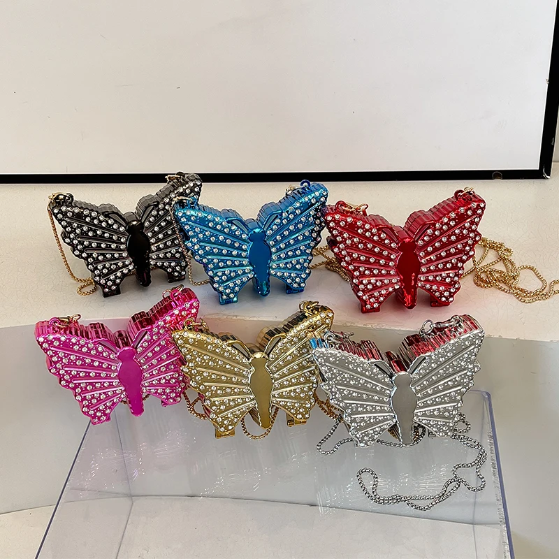 

Coin Purse Butterfly Shape Funny Creative Bag For Women 2026 Mini Crossbody Bag Luxury Handbag Silver Gold Cute Lipstick Pouch