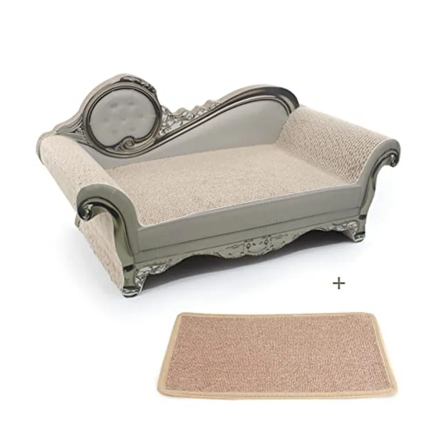 

Cat Scratcher Sofa Bed - Corrugated Cardboard Scratching Pad Luxury Cat Lounge Bed Furniture Protecter with Textured Scratcher
