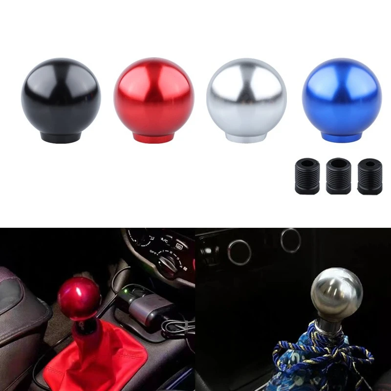 

Universal Car Manual Gear Shift Knob Aluminum Alloy Round Ball Shifter Lever Head with Step Design Racing Modification Accessory