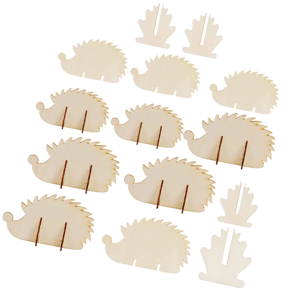 

1 set DIY Wooden Hedgehog Set Unfinished Wood Slices Craft Cutouts Animals Shaped Pieces Christmas Decor Kids Activities