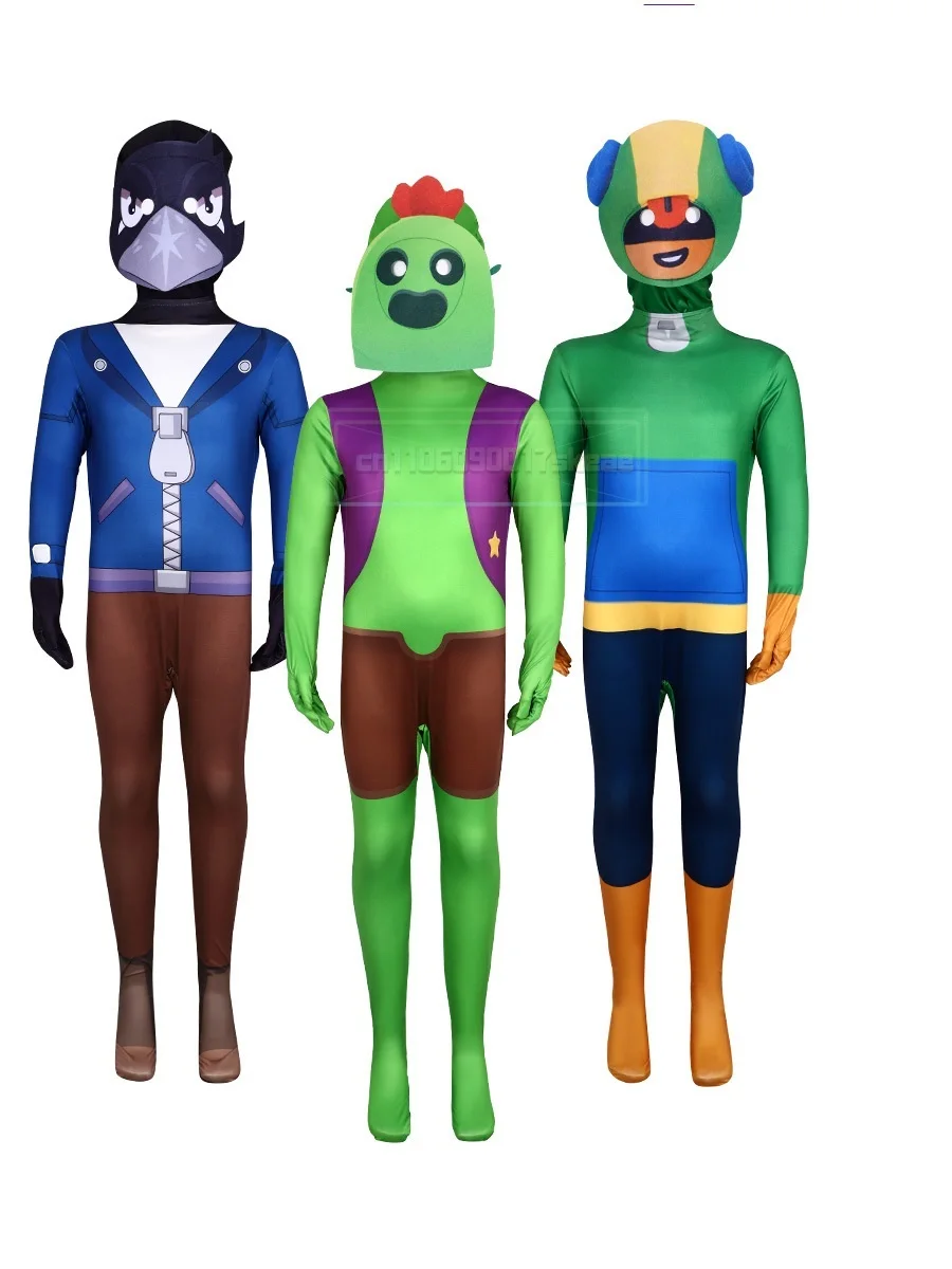 

"Wilderness cosplay game role-playing costume, one-piece tight clothes, accessories, Black Crow, Leon role-playing costume"