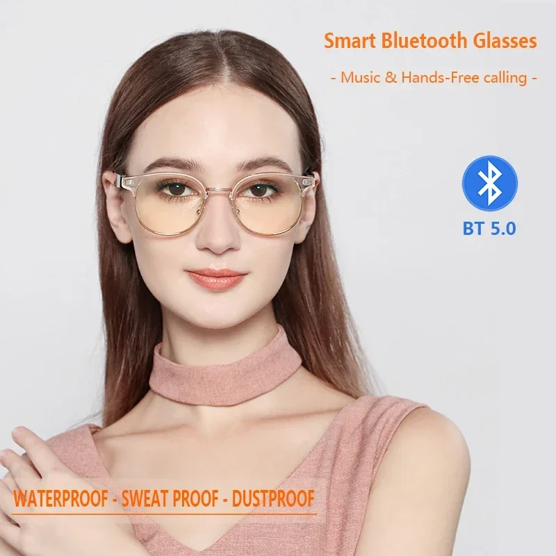 NEW Bluetooth Smart Glasses Men and Women Headphones Music Wireless Sunglasses Anti-Blue Light Suitable for Game Driving Travel