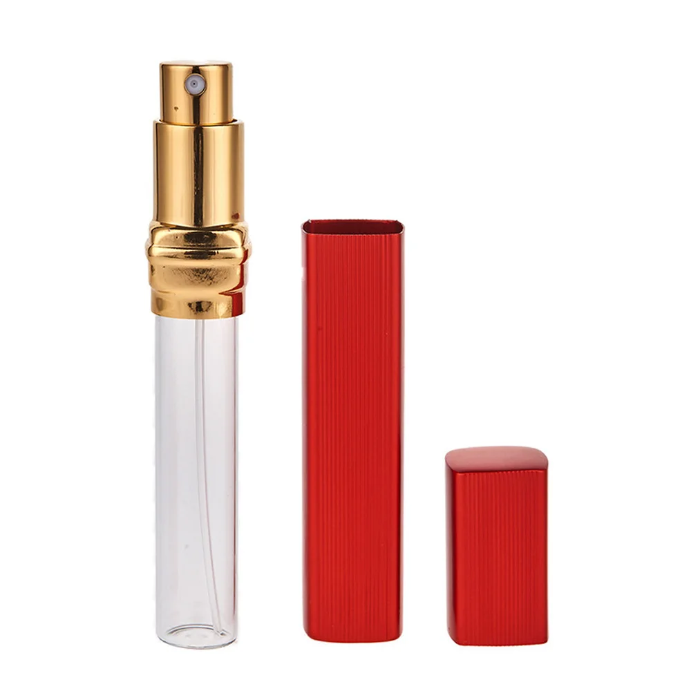 Flcopropriété de parfum en verre à pompe portable, forme carrée, coque en aluminium, vaporisateur quotidien, atomiseur, vaporisateur Chev, 12ml