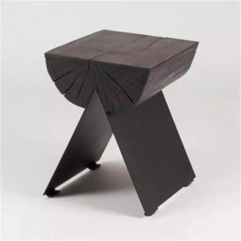 Modern Light luxury Creativity Design Personality Solid Wood Small Stool Home Use Living Room Change Shoes Small Wooden Stool