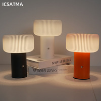 Mushroom Table Lamp LED 3-color Dimming Desk Lamp Desktop Decoration Atmosphere Lamp for Restaurant Bedroom Bedside Night Light