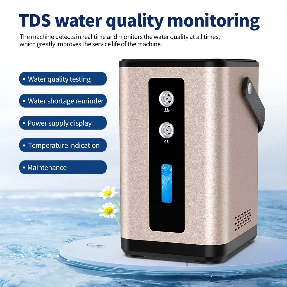 450ML Waterstof Inhalatie Machine Moleculaire Zuurstof & Waterstof Generator H2 Inhalator Water Ionisator SPE PEM