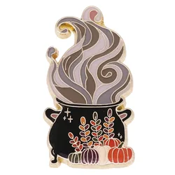 Autumn Cauldron Badge Magic Brooch Pumpkin Lapel Pin Halloween Collection Gift