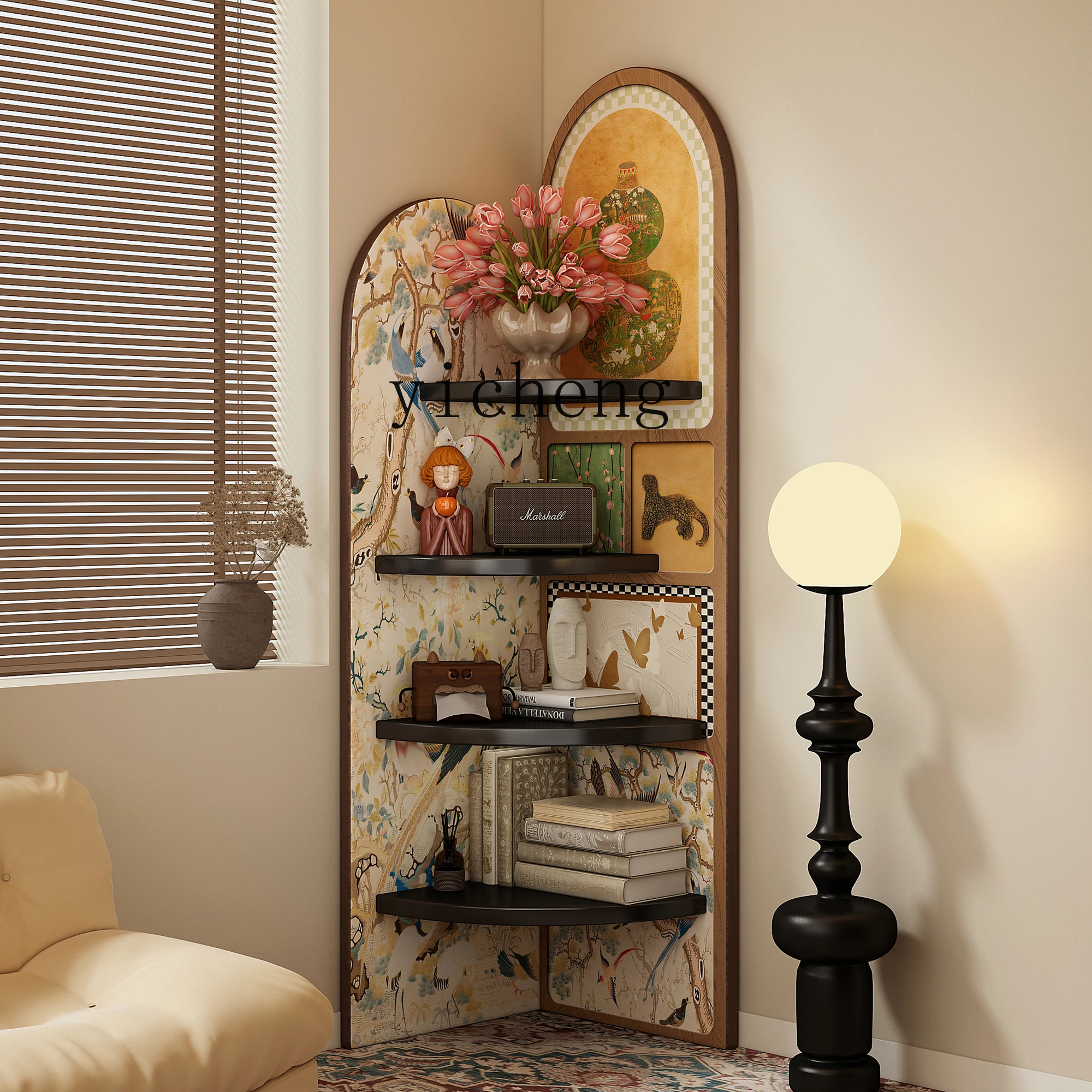 

YXY Storage Rack Bedroom Floor-standing Household Simple Corner Cabinet Living Room Wall Multi-layer Corner Storage Organizer