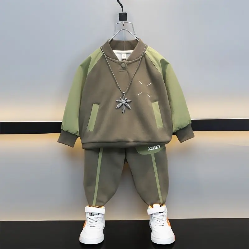 

Boys Spring Clothes Suit 2023 New Men's Small Children's Clothing Cool Handsome Baby and Autumn Sweater