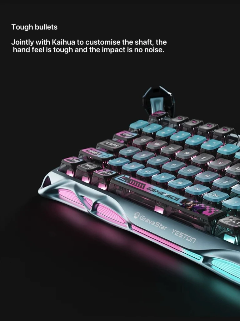 لوحة مفاتيح ميكانيكية للعبة Gravity Planet ذات علامة تجارية مشتركة K1PRO ACE ثلاثية الأوضاع RGB للألعاب الرياضية الإلكترونية اللاسلكية