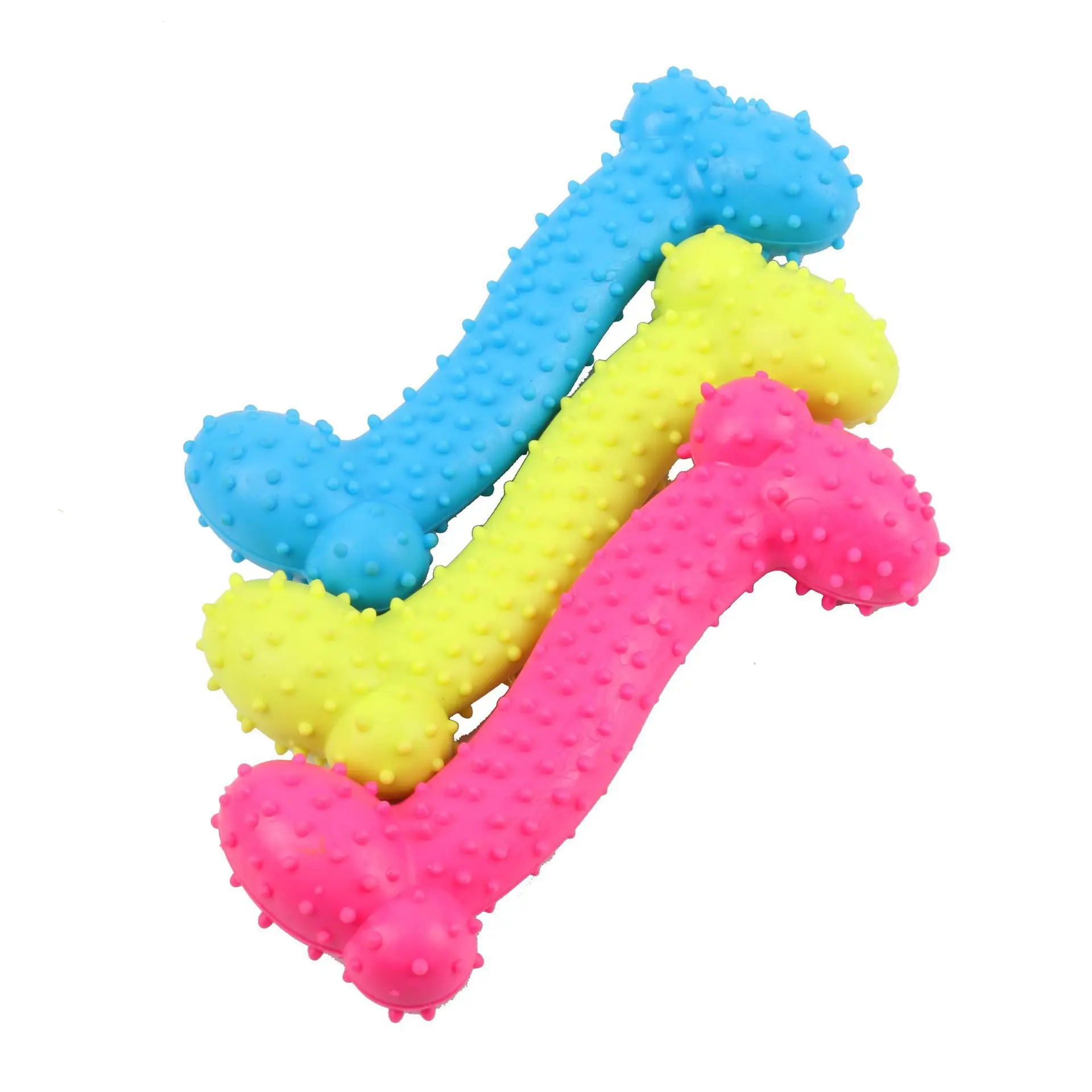Juguete de entrenamiento para masticar, forma de hueso, TPR, Limpieza de dientes, mascota, cachorro, mordedura Molar