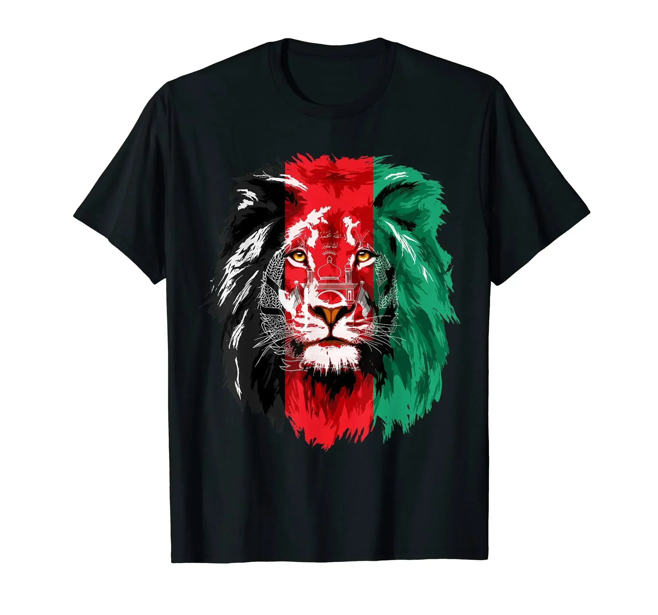 T Shirts 100% Cotton Afghanistan Flag Lion Free T-Shirt Graphic Men Clothing Anime Clothes New In Tops & Tees Short Sleeve Manga