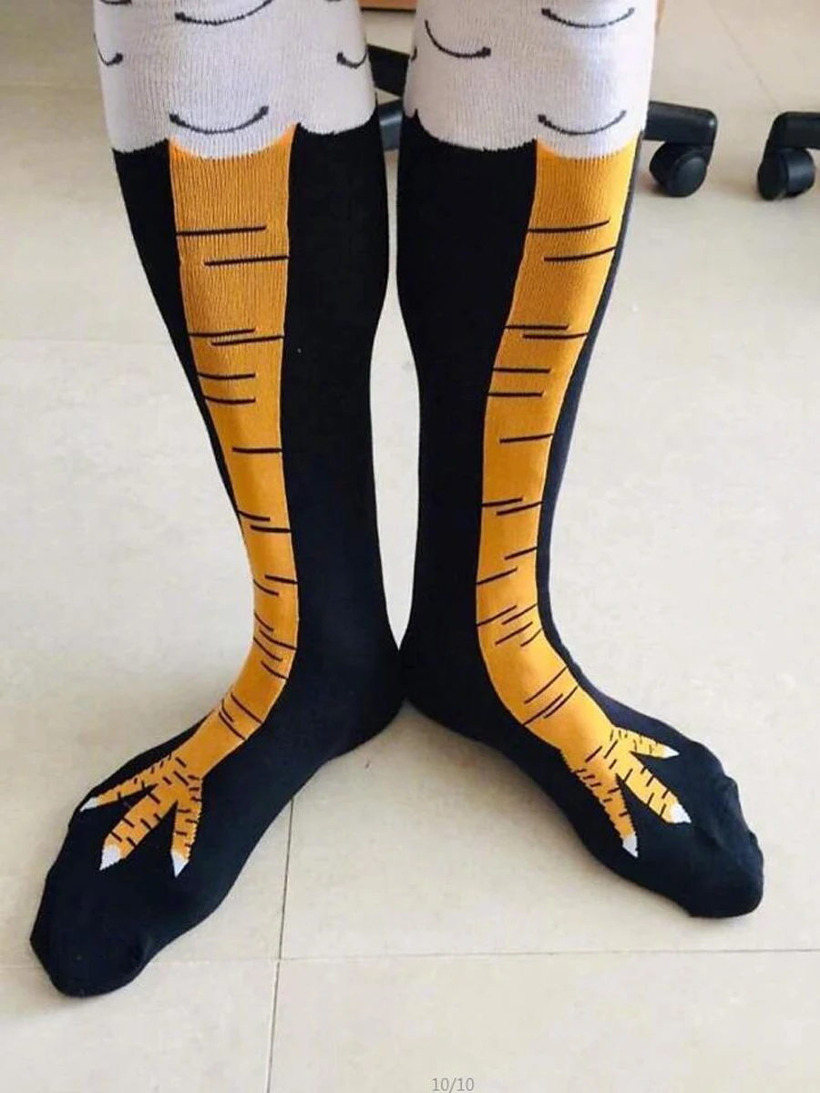 Funny Chicken Paw Stocking Over-knee Pressure Thin Leg Long Stockings Women Spring Autumn Winter Middle High School Girls Socks