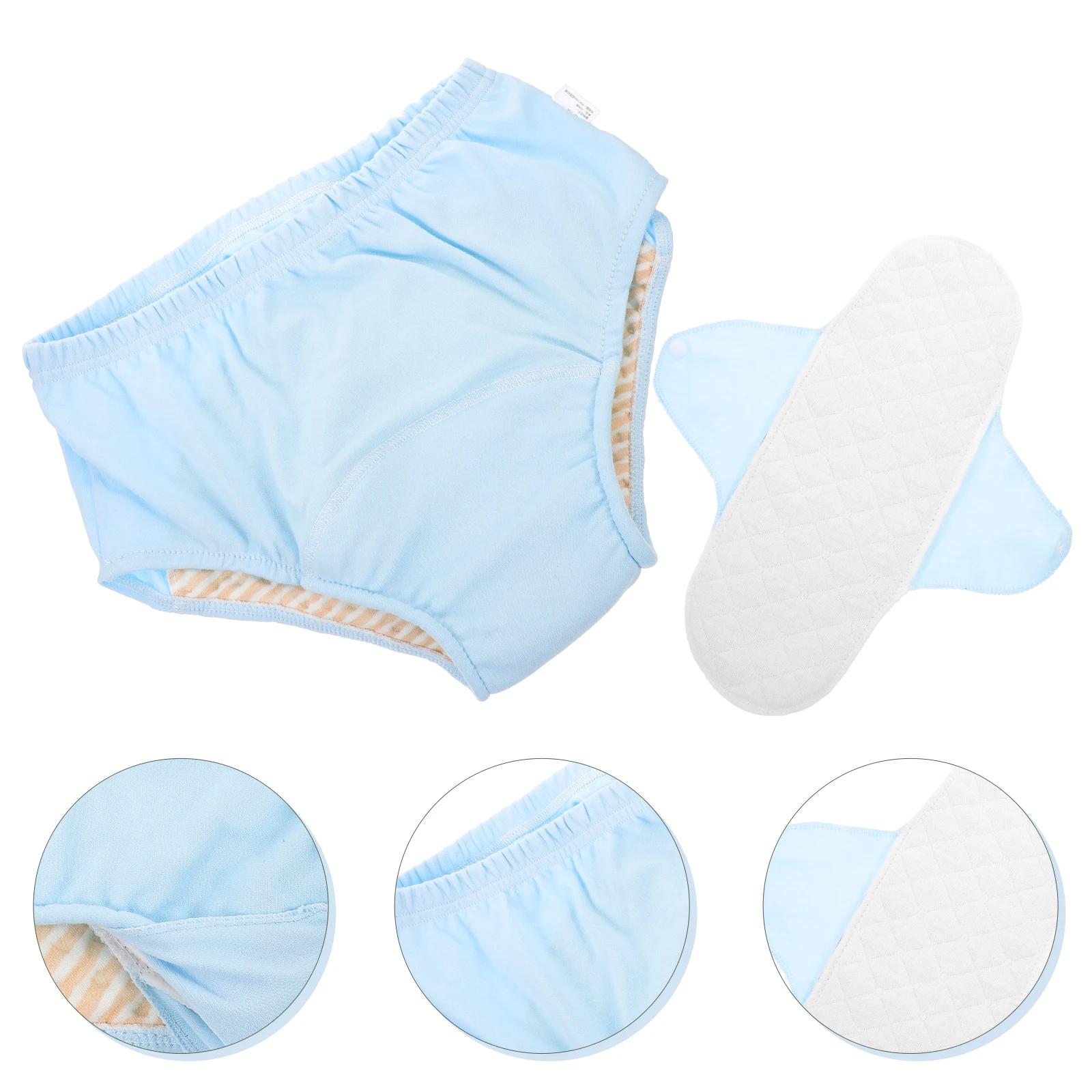 Elderly Blue L Size Reusable Washable Adult Diapers Cloth Pants Leakproof Urinal Panties Hospital Use - Image 2