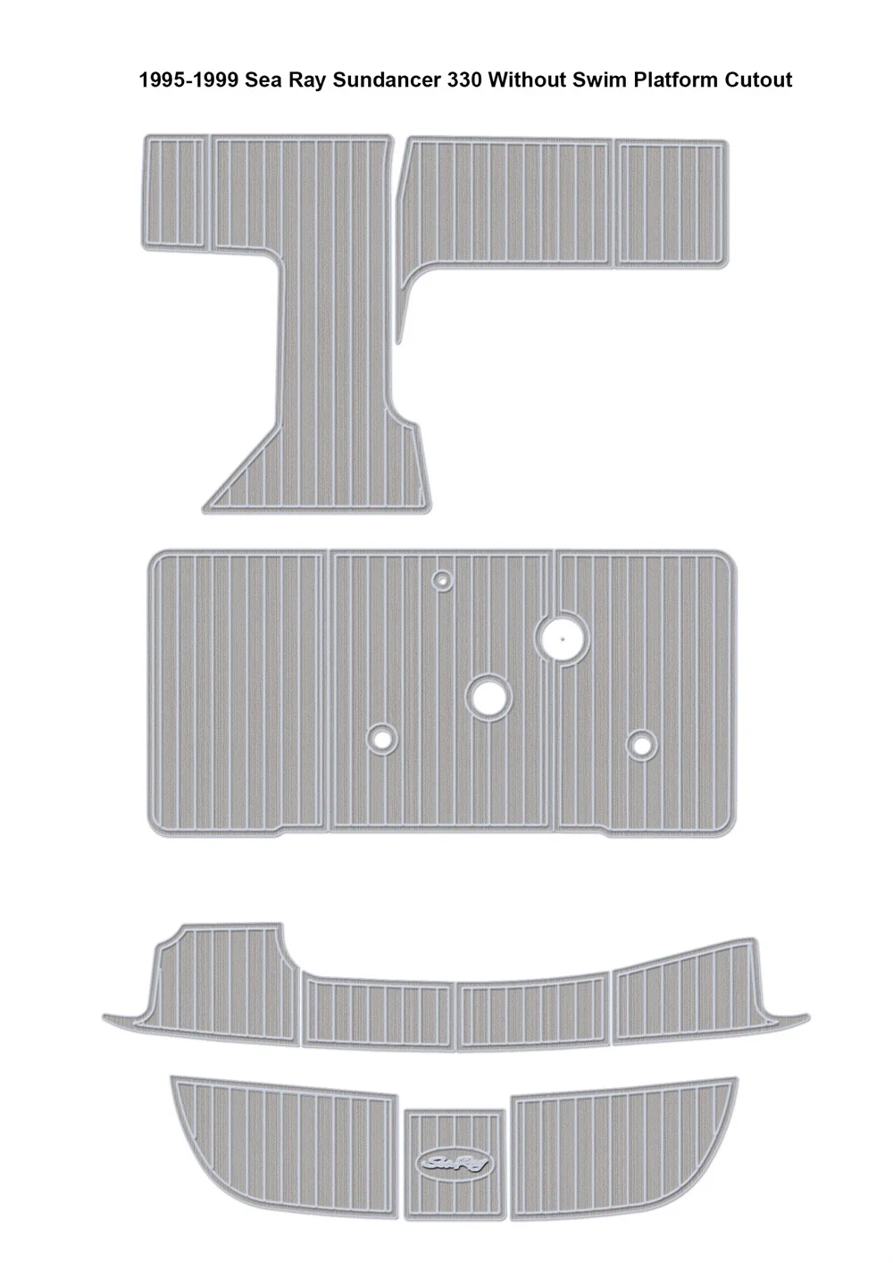 

1995-1999 Sea Ray Sundancer 330 Swim Platform Cockpit Pad Boat EVA Teak Floor SeaDek Gatorstep Style Self Adhesive LA6