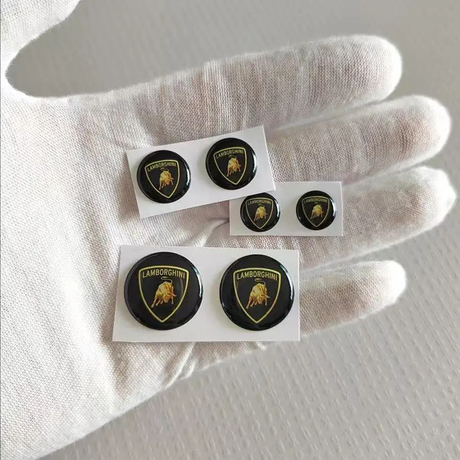 2/10 Piezas de Adhesivos con Logotipo para Llaves de Coche de 11/14/20 mm, Decoración Interior, Accesorios para Lamborghini Urus Huracan Aventador Premium