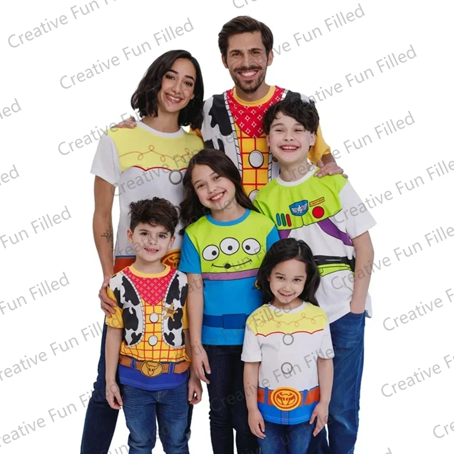 Hot New Little Boy Family Set 3D Printed T-shirt Baby to Big Child Fashion Casual Cute Show Loose Round Neck T-shirt Fashion