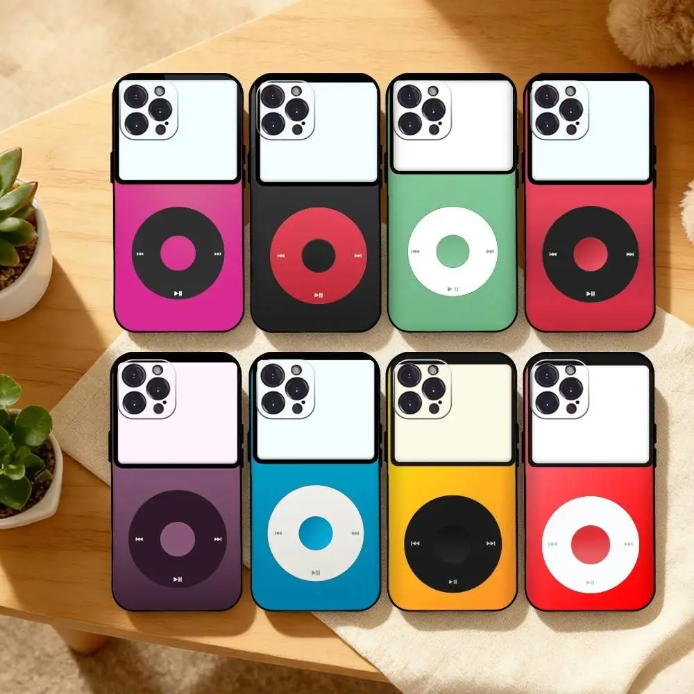 

W-Walkman Phone Case For iPhone17,16,15,14,13,12Plus,Pro Max,XS,5G Soft Silicone Black Cover