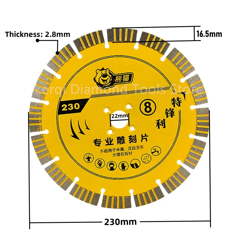 1 STÜCK 9 Zoll 230 mm Diamantsägeblatt mit 22 mm Dorn-Diamanttrennscheibe zum Schneiden von Porzellan, Fliesen, Keramik, Marmor, Granit