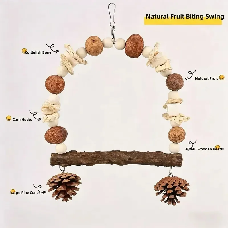 Natural Pine Cone Bird Toy 3