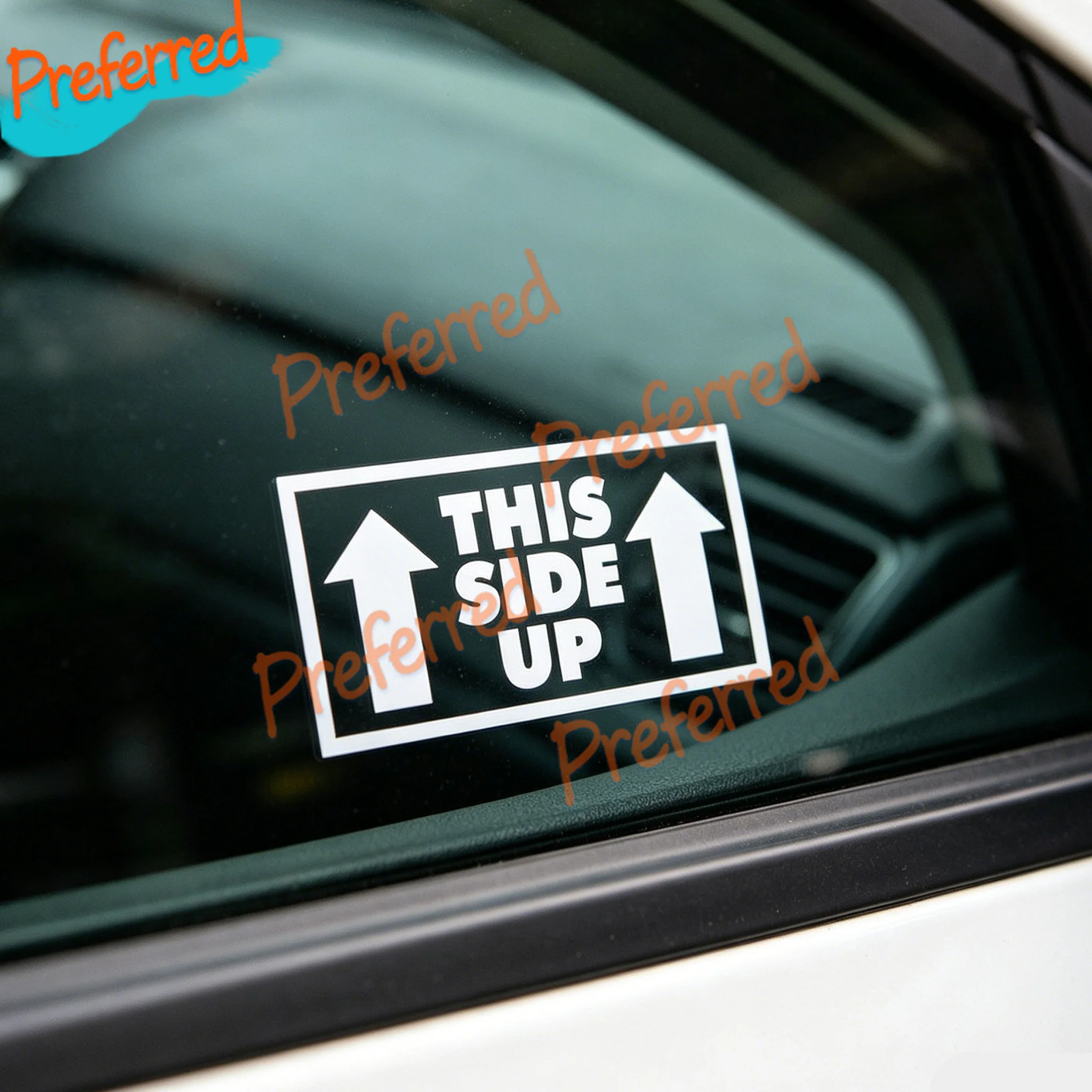2x This Side Up Sticker Is Made of Vinyl and Is Suitable for 4x4 Trucks with Mud Tracks and Funny Cars