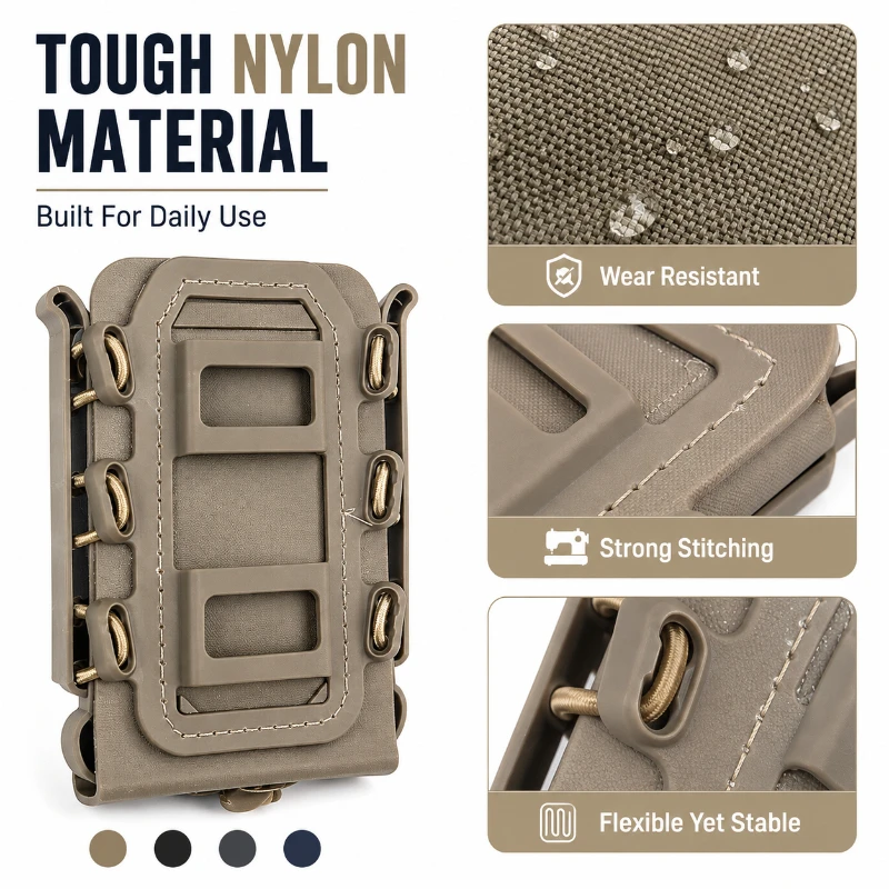 Multi‑Purpose Soft Shell Organizer Pouch Adjustable Side Strap Mount for 5.56 7.62 Outdoor Gear