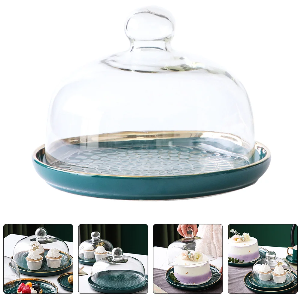 

Clear Cake Dome Serving Tray Elegant Display Plate Party Dessert Cake Cover for Restaurant Kitchen Party Display Plate