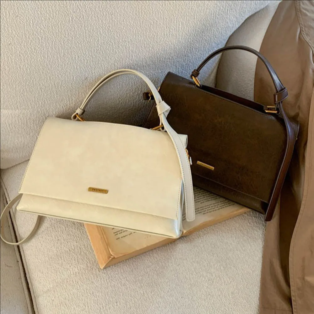 

Винтажная роскошная однотонная сумка-кроссбоди из глянцевой искусственной кожи, женская сумка через плечо, простая сумка-слинг для женщин