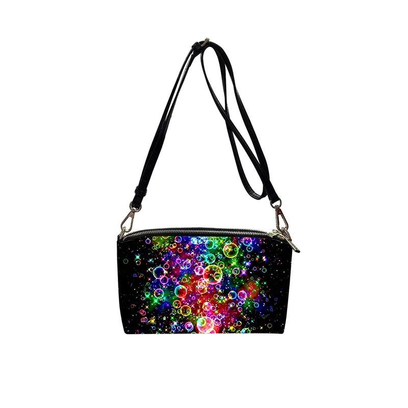 fashion Art rainbow PU Crossbody Bag 2023 New Women's Fashion Shoulder Bag Minimalist Small Square Bag for Women