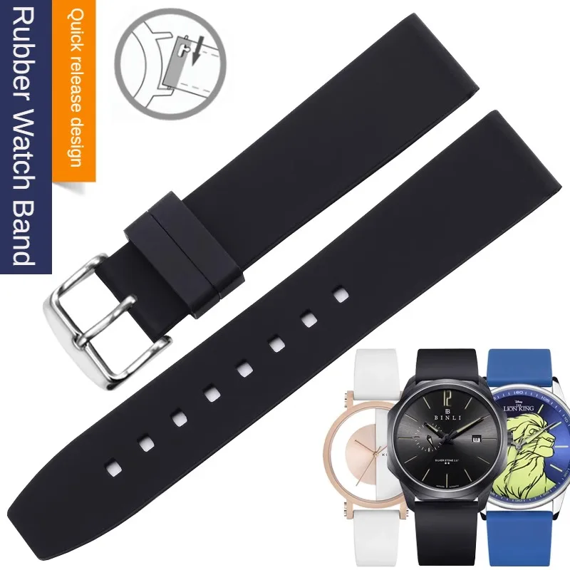 

Universal Various Brands Of Silicone Watch Straps With 16/18/20/22/24mm Quick Release Design Rubber Strap