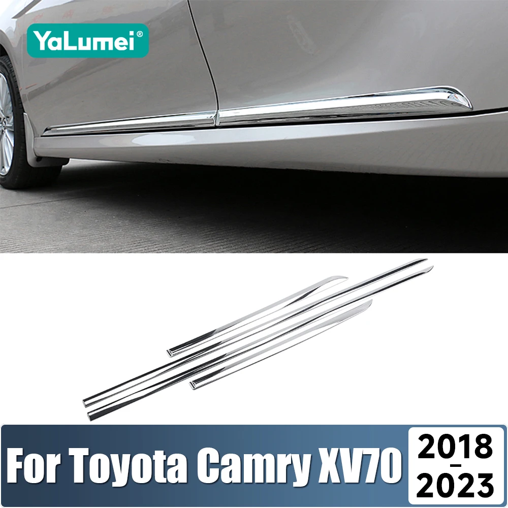 

For Toyota Camry XV70 2018 2019 2020 2021 2022 2023 Hybrid ABS Car Side Skirt Sticker Cover Side Body Door Frame Trim Strip
