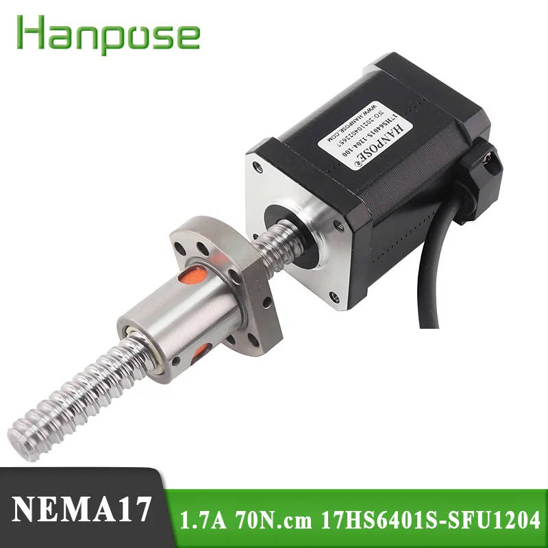 

Nema17 Stepper Motor 17HS6401S-SFU1204 ball screw motor 400mm/500mm/600MM 42X60mm 4-lead 1.7A 70N.CM for 3D printer accessories