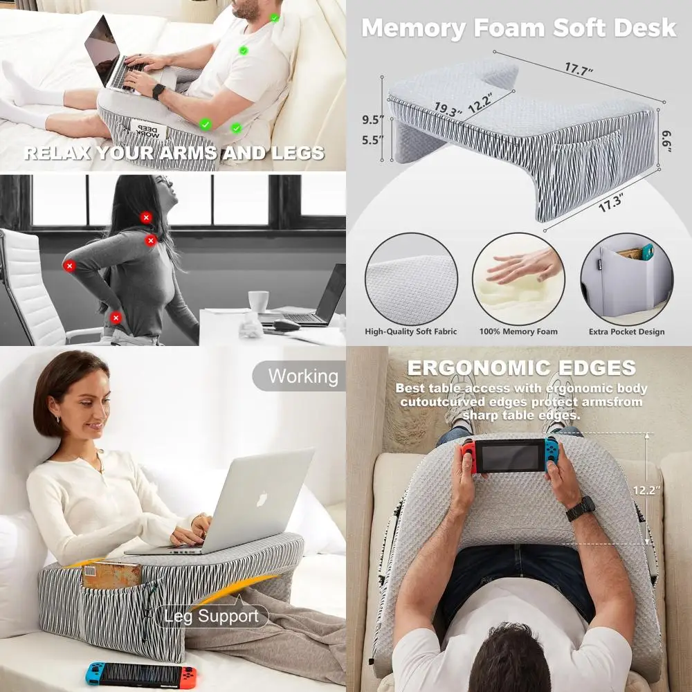 

Подушка для чтения из пены с эффектом памяти для миниатюрных взрослых и подростков, идеально подходит для кровати, дивана и вязания крючком пепельно-серого цвета