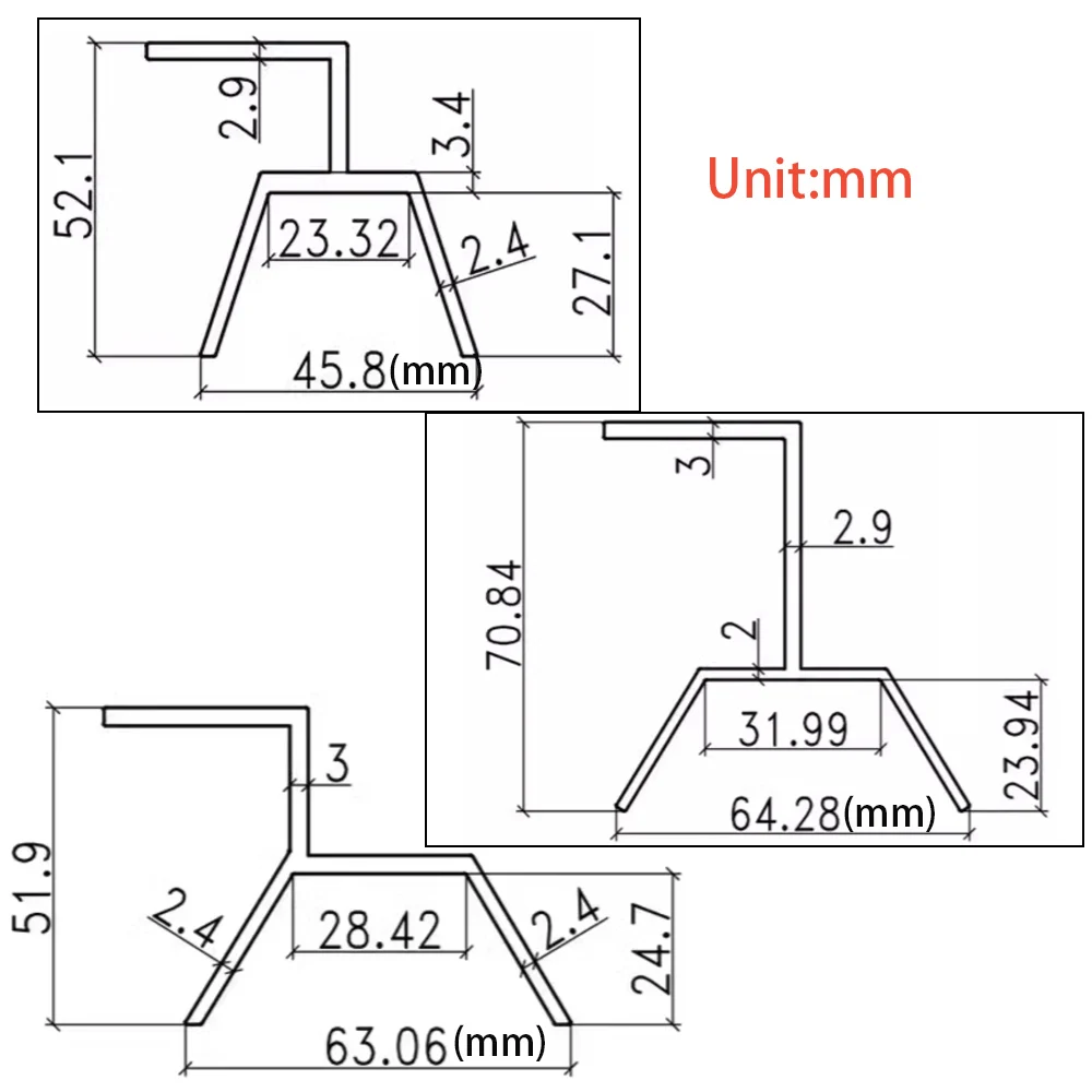 4pcs Solar Panel Mounting Brackets Trapezoidal Fixture Bracket Solar Panel Aluminum Rail Clamps Support Mount for RV Boat Roof