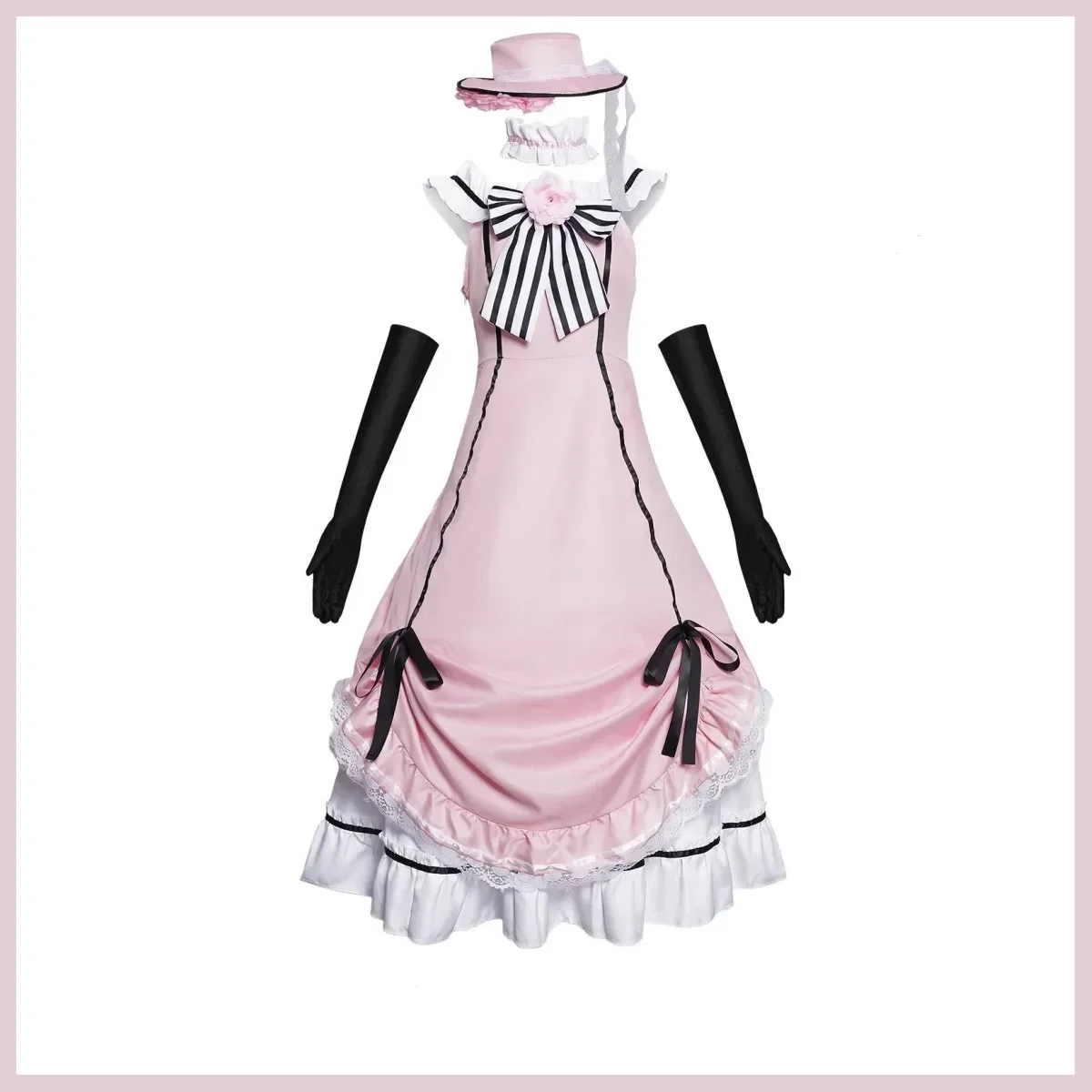 أنيمي أسود بتلر سيل فانتومهايف ابتسامة زي تنكري للنساء ، فستان سهرة روبن ، فستان لوليتا ، شعر مستعار ، حفلة جميلة ، بدلة هالوين