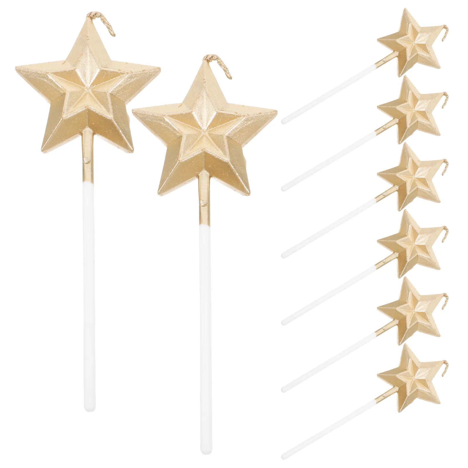 8 Velas de Cumpleaños en Forma de Estrella, Diseño Metálico 3D para Decoración de Pasteles, Adornos para Pasteles de Boda, Decoración Única para Cumpleaños