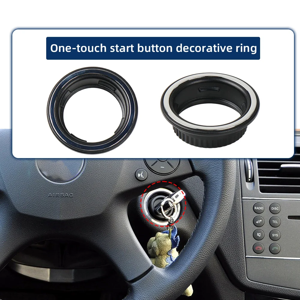 Auto Engine Start Stop Button Trim Ring Sticker For Mercedes Benz W204 W212 W251 W164 W172 W218 W639 W900 Interior Accessories