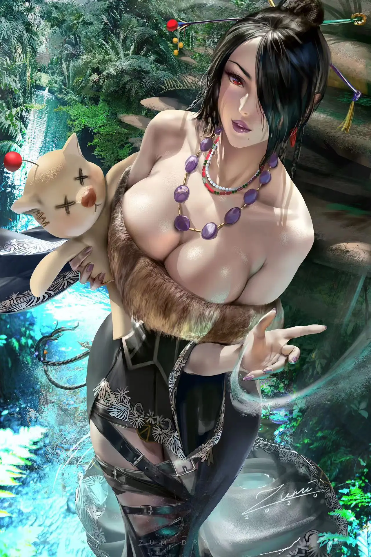 Game Final Fantasy Lulu Big Boobs Anime Sexy Naked Women HD Print Canvas Painting Poster Living Room Bedroom Handing Picture