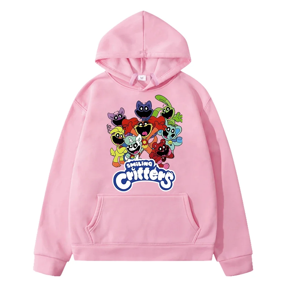 Smiling Critters anime hoodie Fleece Sweatshirt Autumn winter Pullover Cartoon hoodies jacket y2k sudadera kids clothes girls