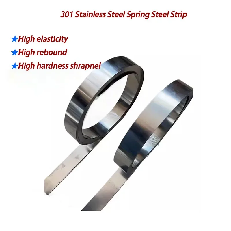 High Elasticity 301 Stainless Steel Foil Strip 0.1-1mm Thick 1Meter Length Width 10-50mm Roll Narrow