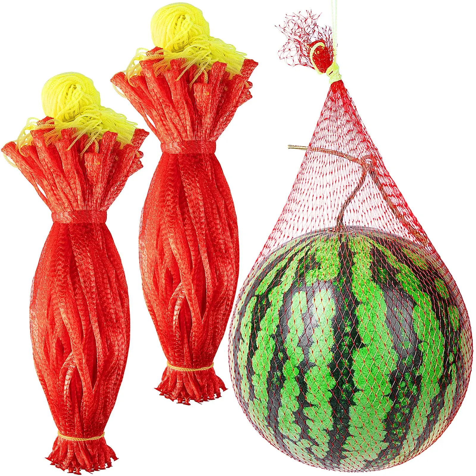 100Pcs Watermelon Net Bags Heavy Duty Reusable Mesh Bags for Supporting Garden Growing Cantaloupes Vegetables