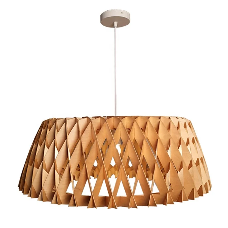 

Wooden Pendant Light Modern Wood Ceiling Light Handmade Wood Lampshade Chandeliers