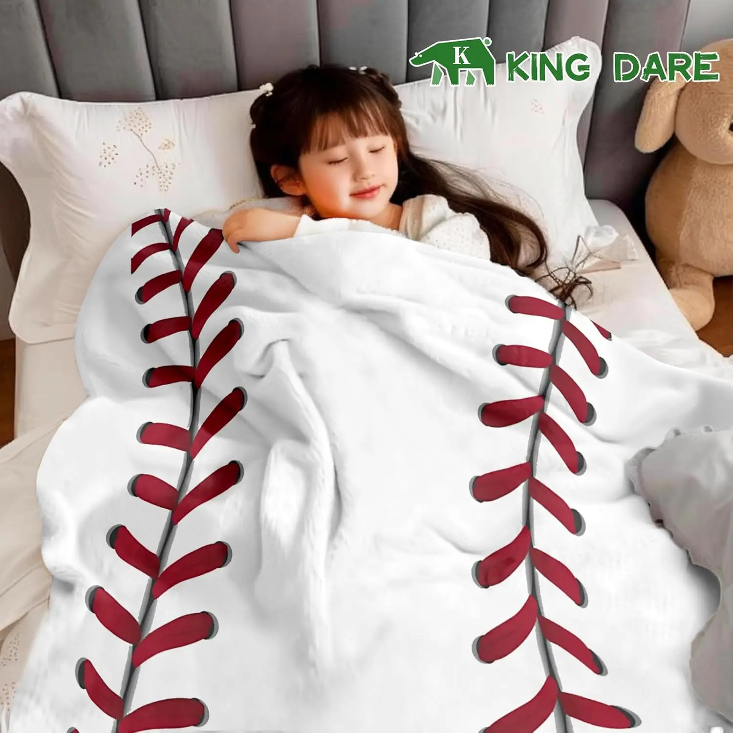 Baseball Stitch Blanket Soft Fleece Throw Sports Fan Gift Men Room Decor Baseball Theme Home Decoration