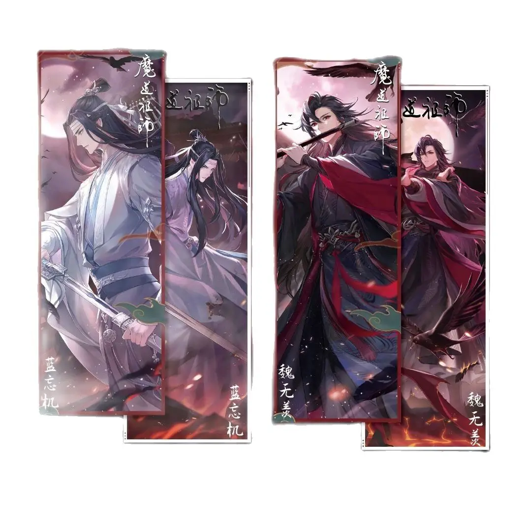 2 Pcs Tian Guan Ci Fu Mo Dao Zu Shi,ren Za พัดลมปายอะนิเมะ Bookmark เลเซอร์ตั๋วนักเรียนโรงเรียนเครื่องเขียน