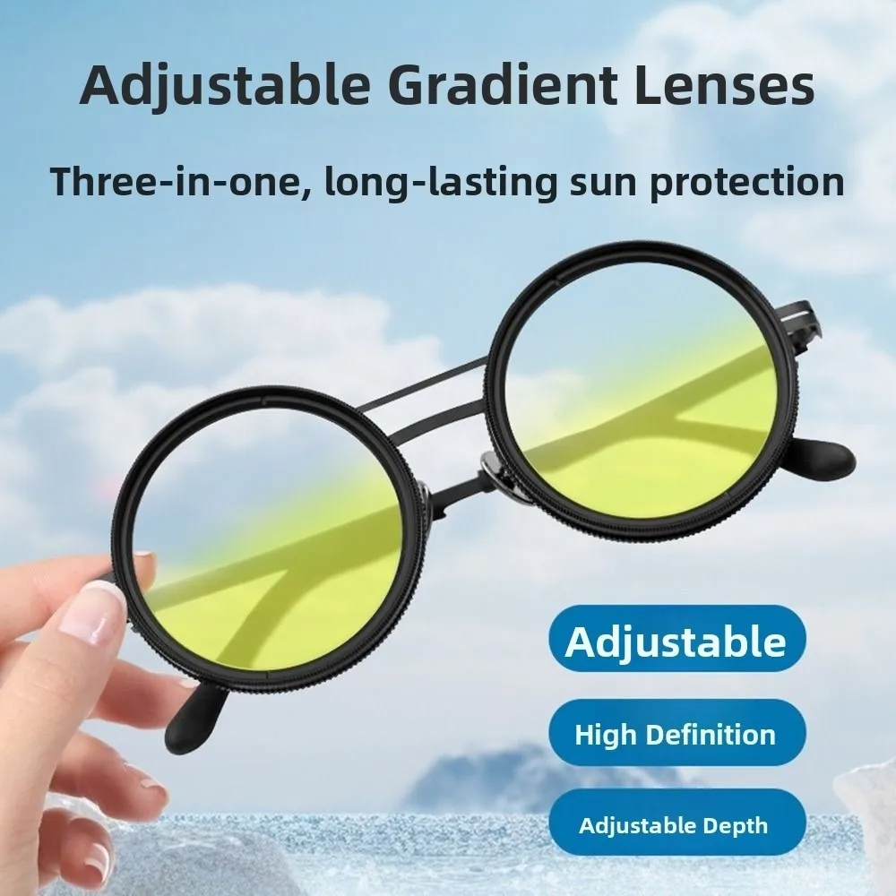 موضة ND2-400 قابل للتعديل يعتم نظارات التدرج ND تصفية الاستقطاب النظارات الشمسية 9 مستوى UV400 نظارات في الهواء الطلق
