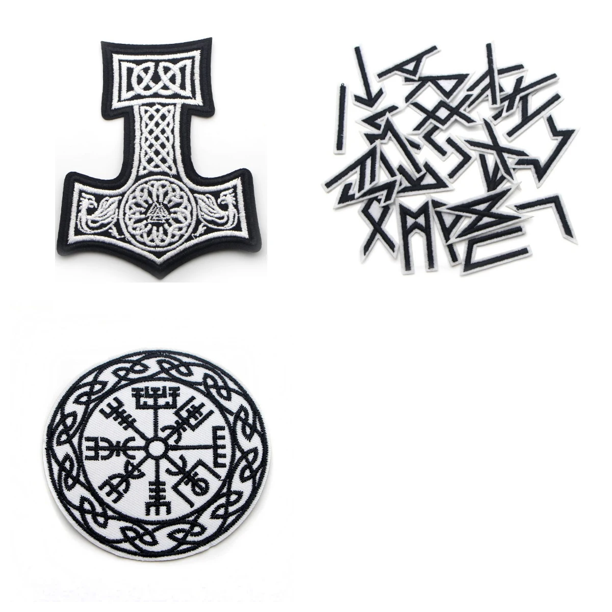 

Viking Symbol Embroidered Patches Iron On Patches For Clothing Thermal Glue Patches For DIY Jackets Sewing Stickers