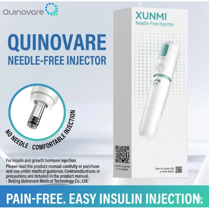 Needle-Free Insulin / peptides Pen – Painless Jet Injector for Diabetes, Quinovare top quality, No Needle Syringe Fast Delivery
