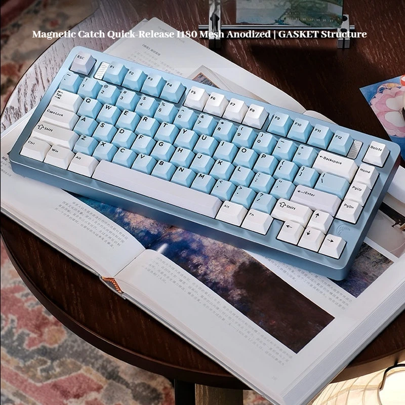 Feker C75 Mechanical Keyboard Anodic Oxidation Aluminum Alloy CNC Quick Release Gasket Mount Wireless Bluetooth Gaming Office